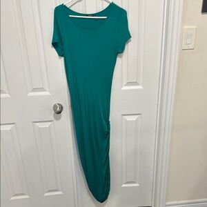 Guess by Marciano Green Ruched Asymmetrical Sheath Dress